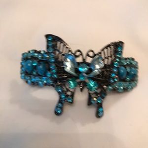 Turquoise butterfly hair clip